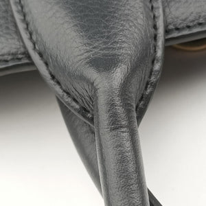 Pre-owned Ferragamo Studio Dark Gray Grained Calfskin  shoulderbag | stylenewstar