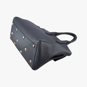 Pre-owned Ferragamo Studio Dark Gray Grained Calfskin  shoulderbag | stylenewstar