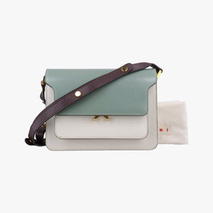 Pre-owned Marni TRUNK White × Green Leather  shoulderbag | stylenewstar