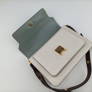 Pre-owned Marni TRUNK White × Green Leather  shoulderbag | stylenewstar