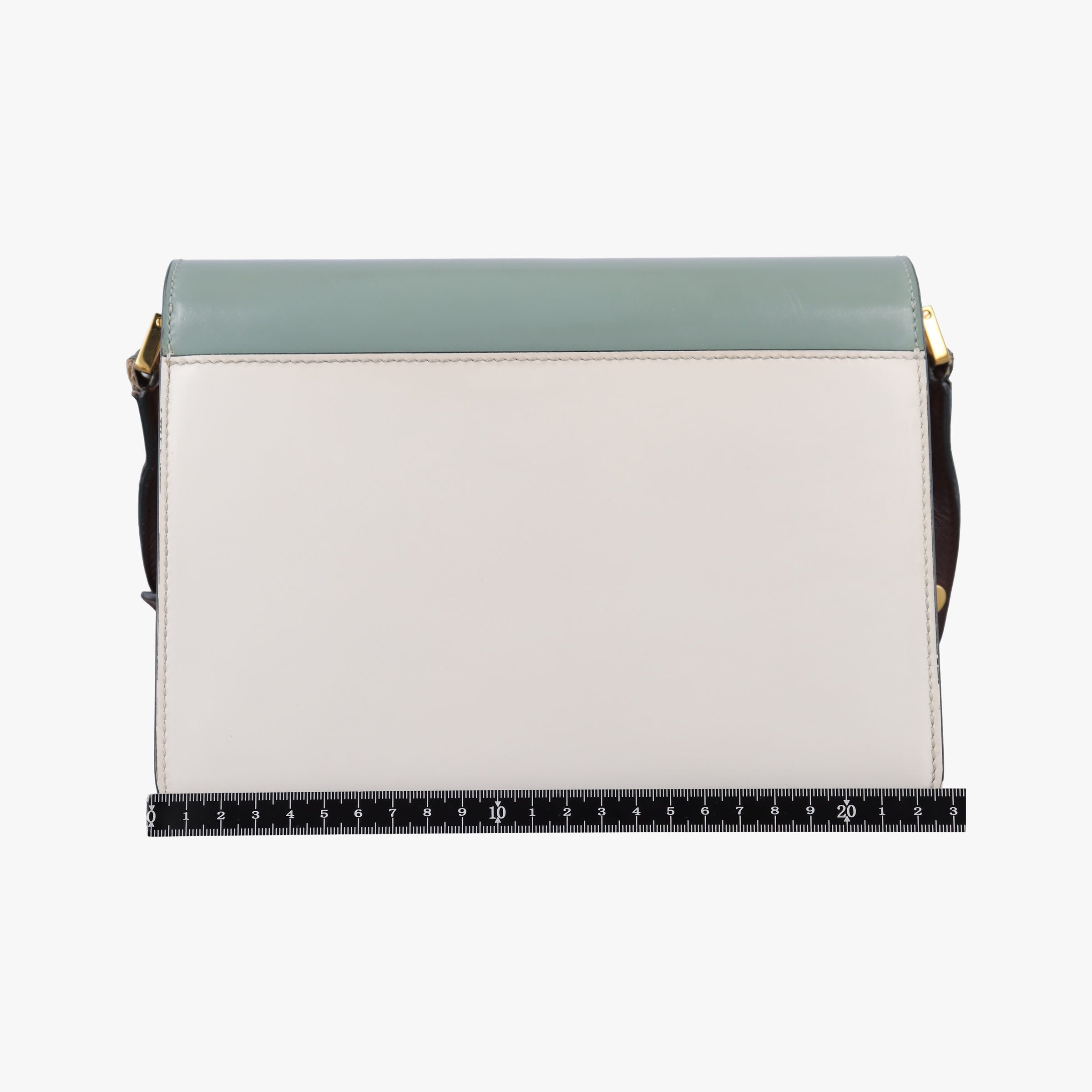 Pre-owned Marni TRUNK White × Green Leather  shoulderbag | stylenewstar