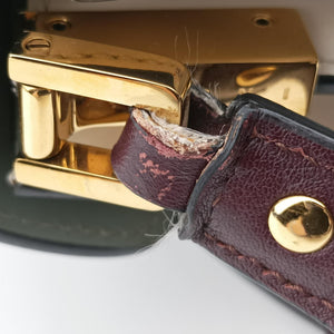 Pre-owned Marni TRUNK White × Green Leather  shoulderbag | stylenewstar