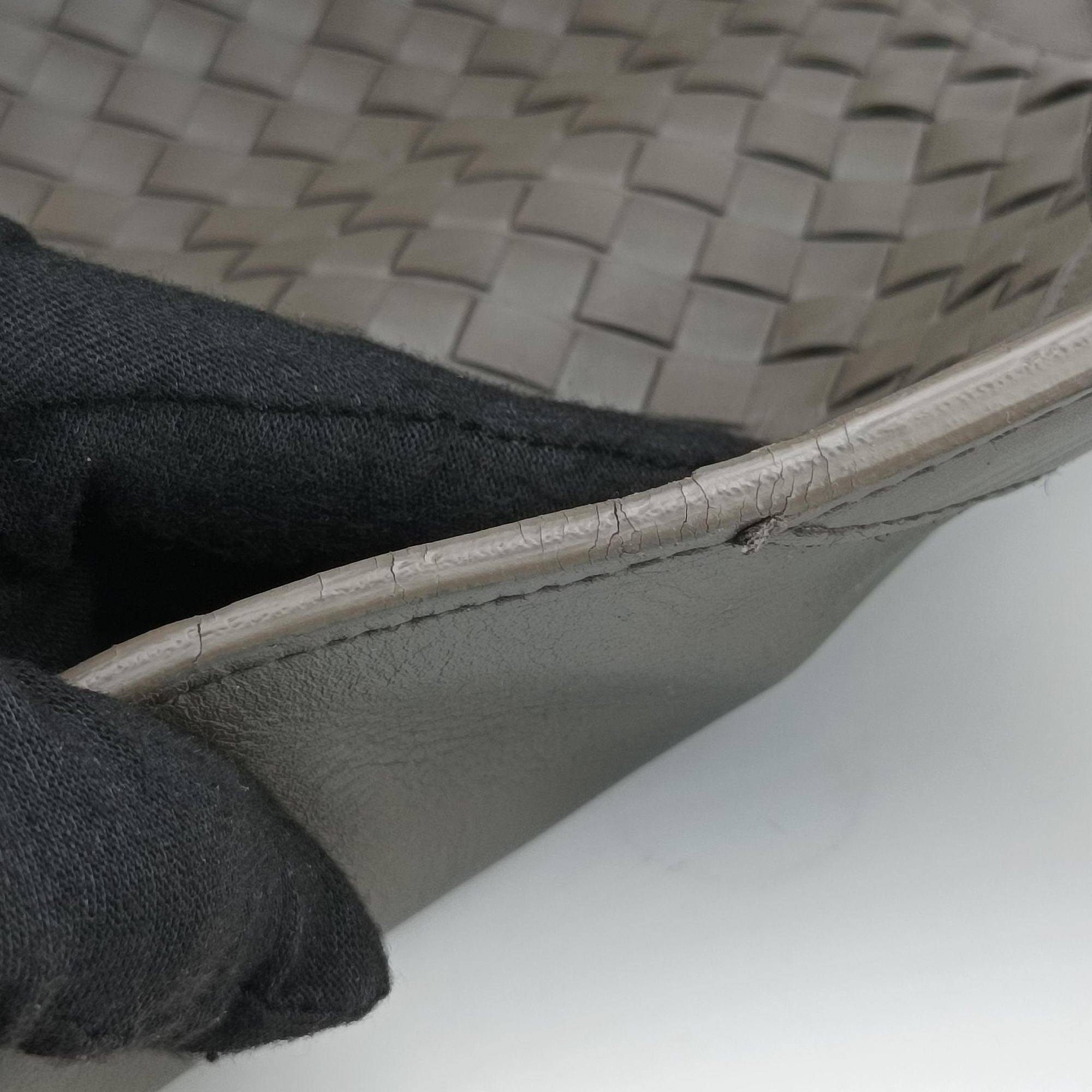 Vintage Bottega Veneta Intrecciato Grey lambskin  shoulderbag | stylenewstar