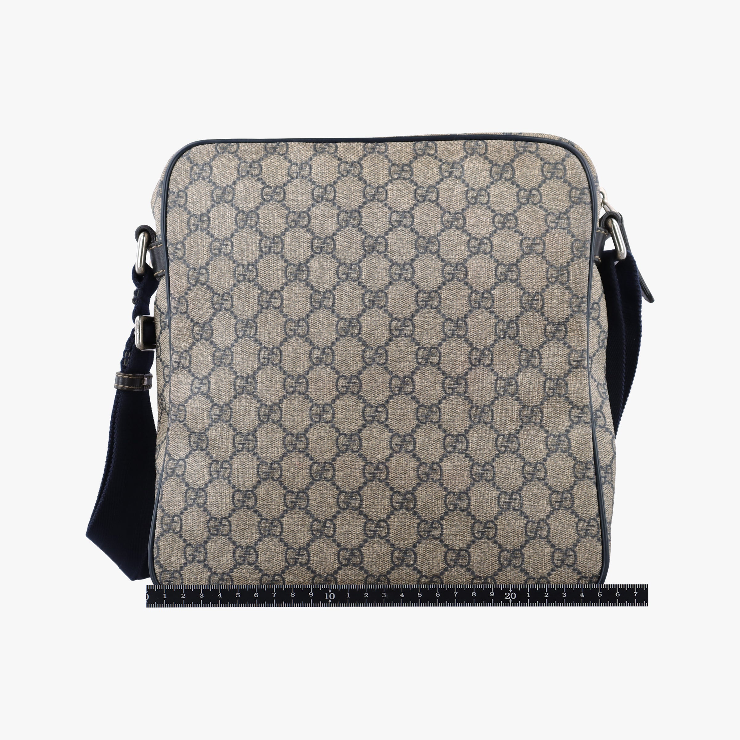 Pre-owned Gucci GG Imprime Messenger Beige × Navy PVC coated canvas×leather 201448 shoulderbag | stylenewstar