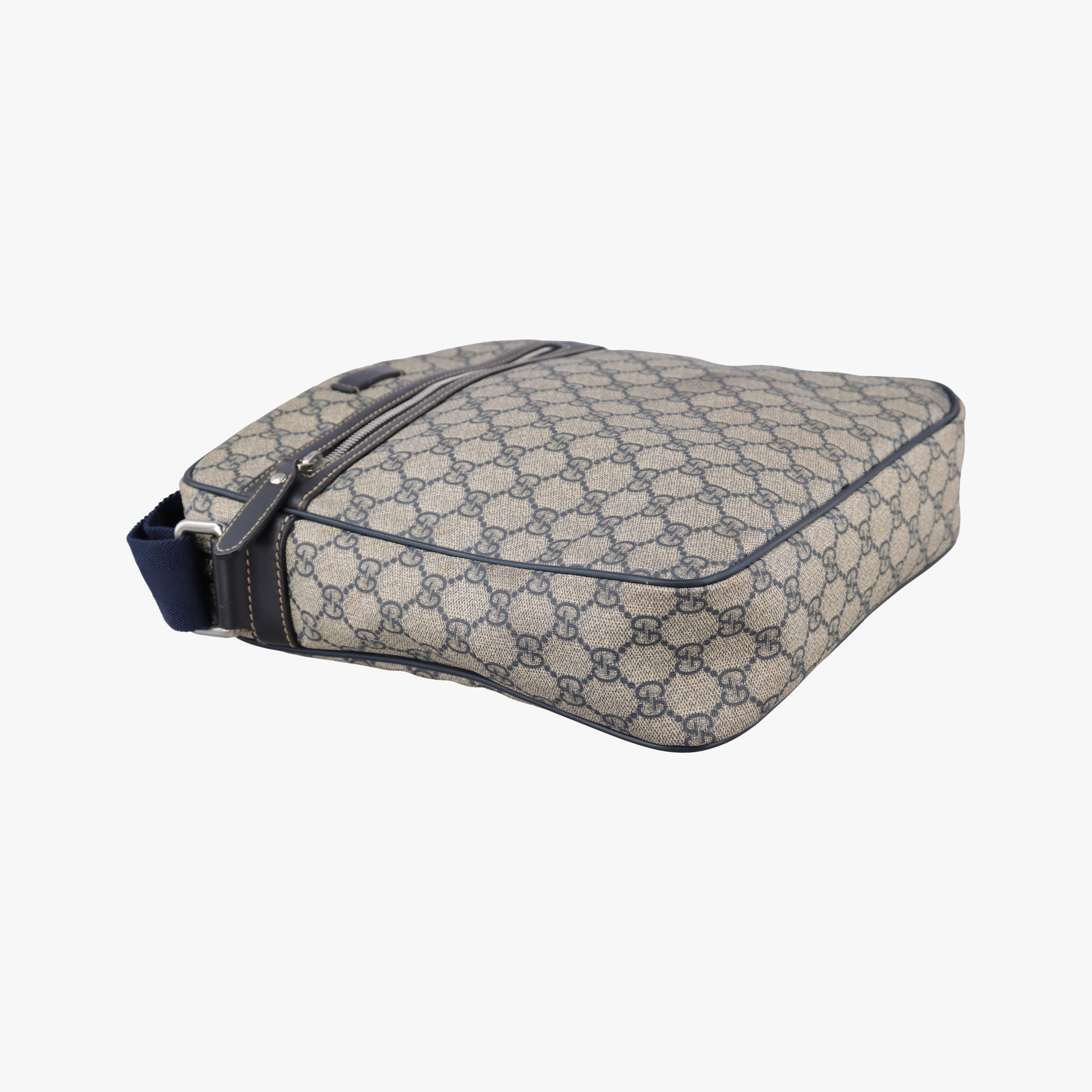 Pre-owned Gucci GG Imprime Messenger Beige × Navy PVC coated canvas×leather 201448 shoulderbag | stylenewstar