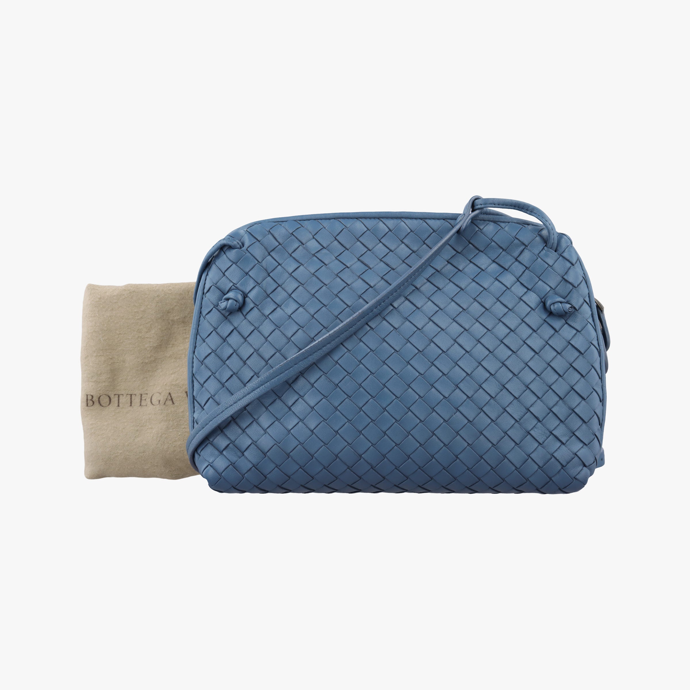 Secondhand Bottega Veneta NODINI Intrecciato Blue lambskin  shoulderbag | stylenewstar