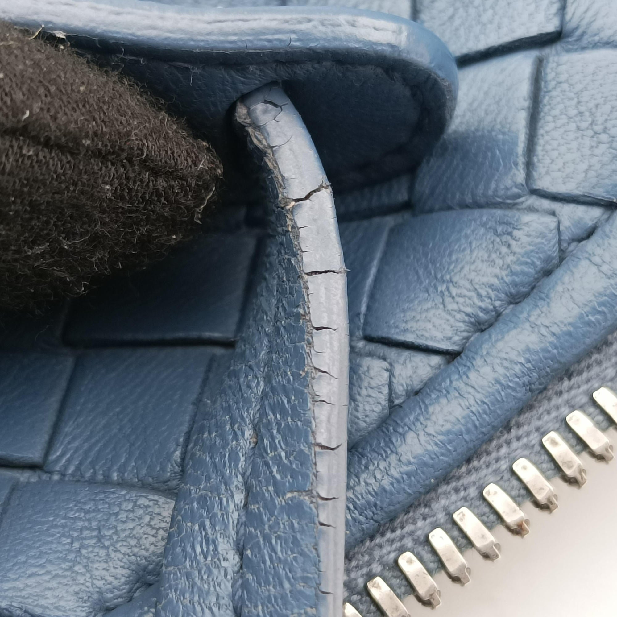 Secondhand Bottega Veneta NODINI Intrecciato Blue lambskin  shoulderbag | stylenewstar