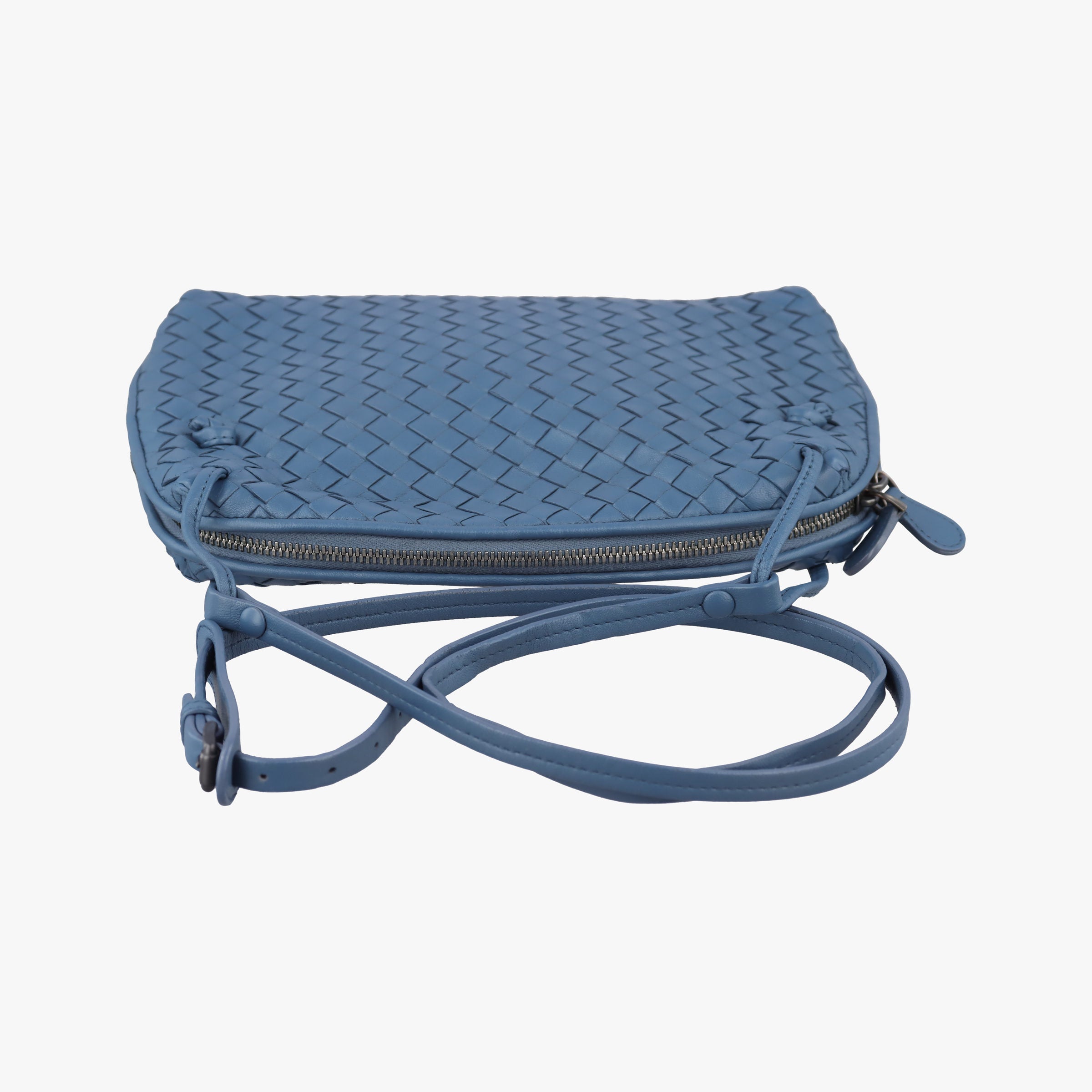 Secondhand Bottega Veneta NODINI Intrecciato Blue lambskin  shoulderbag | stylenewstar