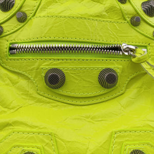 Pre-owned Balenciaga Le Cagole Neon Yellow lambskin  shoulderbag | stylenewstar