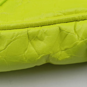 Pre-owned Balenciaga Le Cagole Neon Yellow lambskin  shoulderbag | stylenewstar