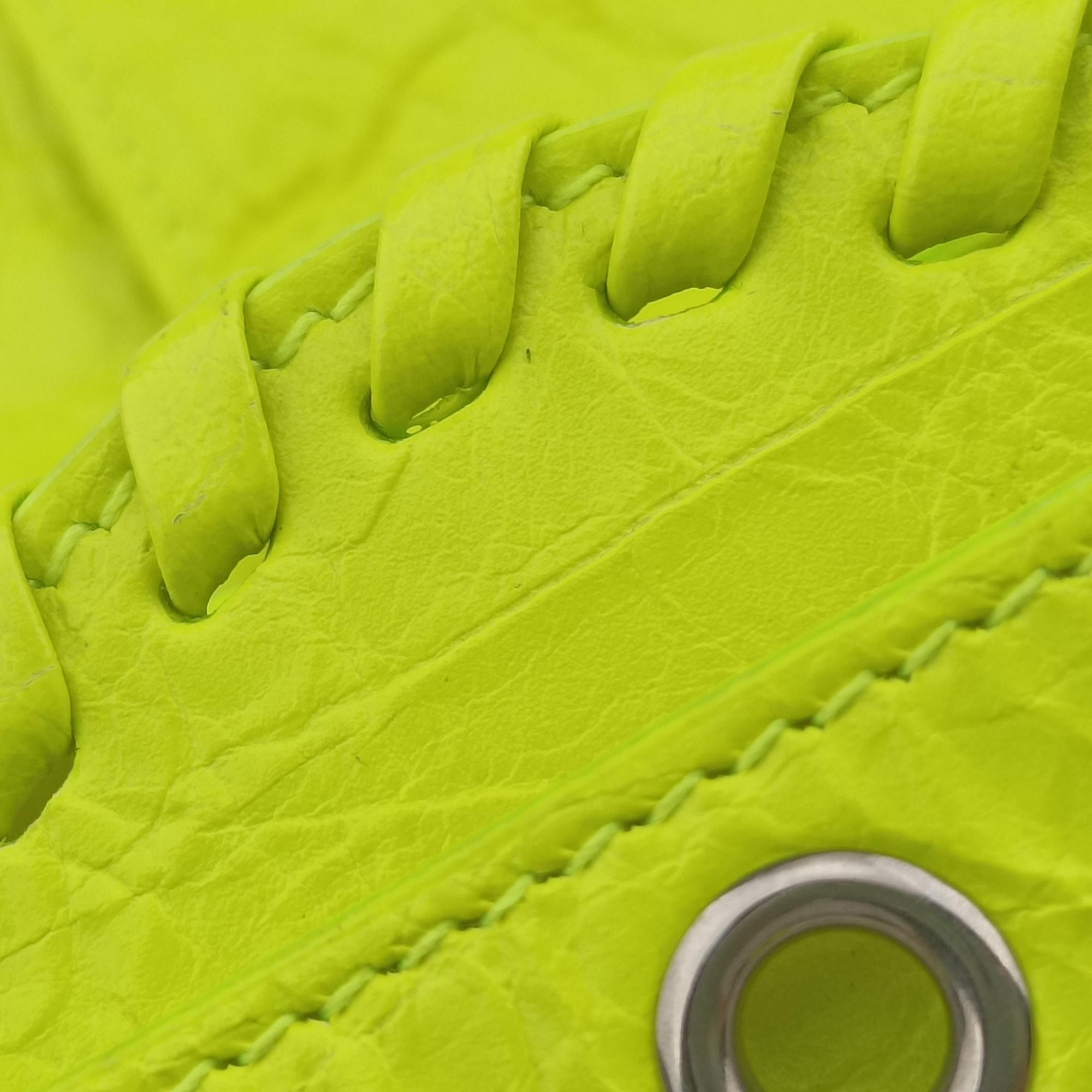 Pre-owned Balenciaga Le Cagole Neon Yellow lambskin  shoulderbag | stylenewstar