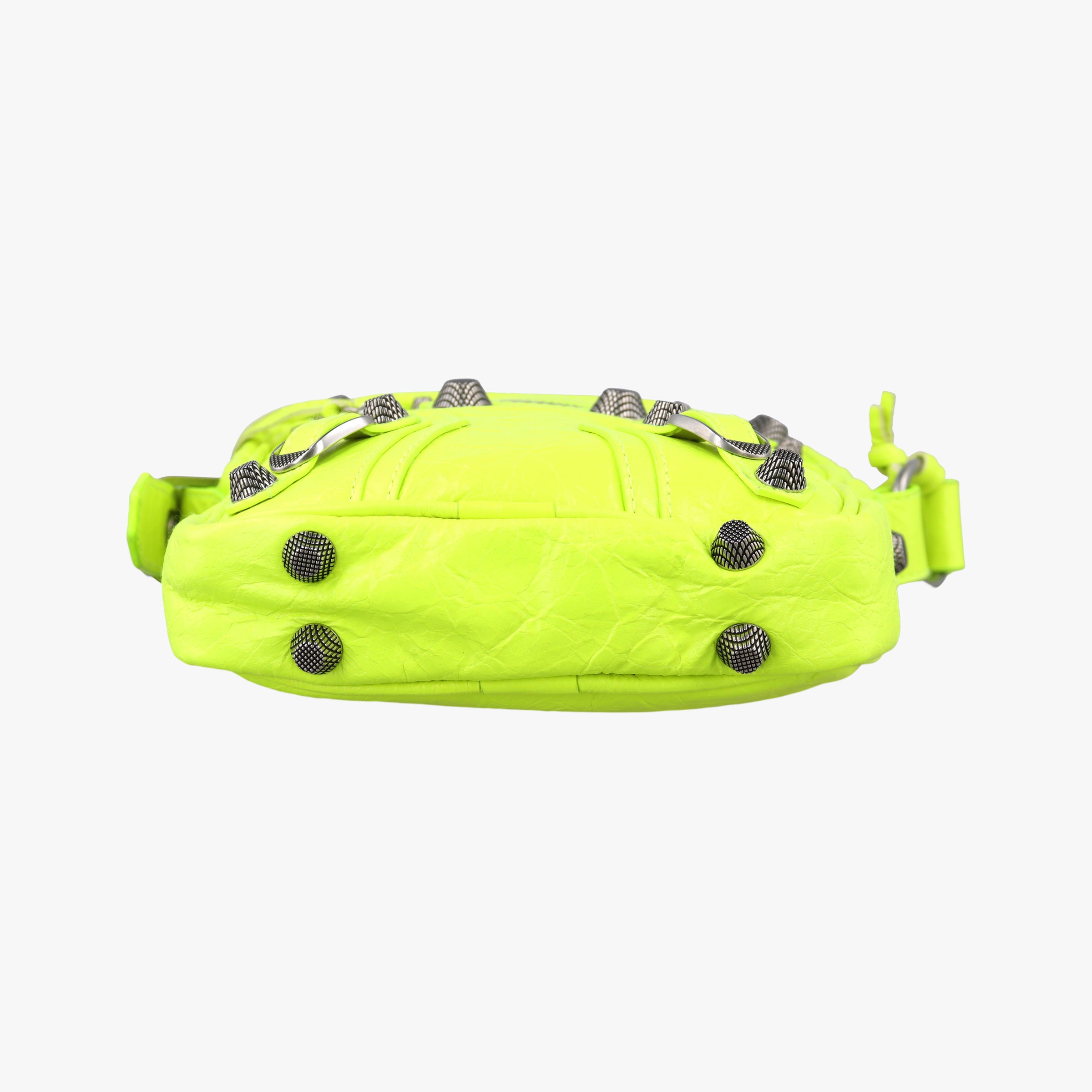 Pre-owned Balenciaga Le Cagole Neon Yellow lambskin  shoulderbag | stylenewstar