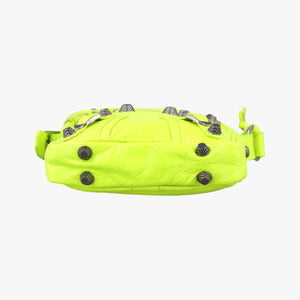 Pre-owned Balenciaga Le Cagole Neon Yellow lambskin  shoulderbag | stylenewstar