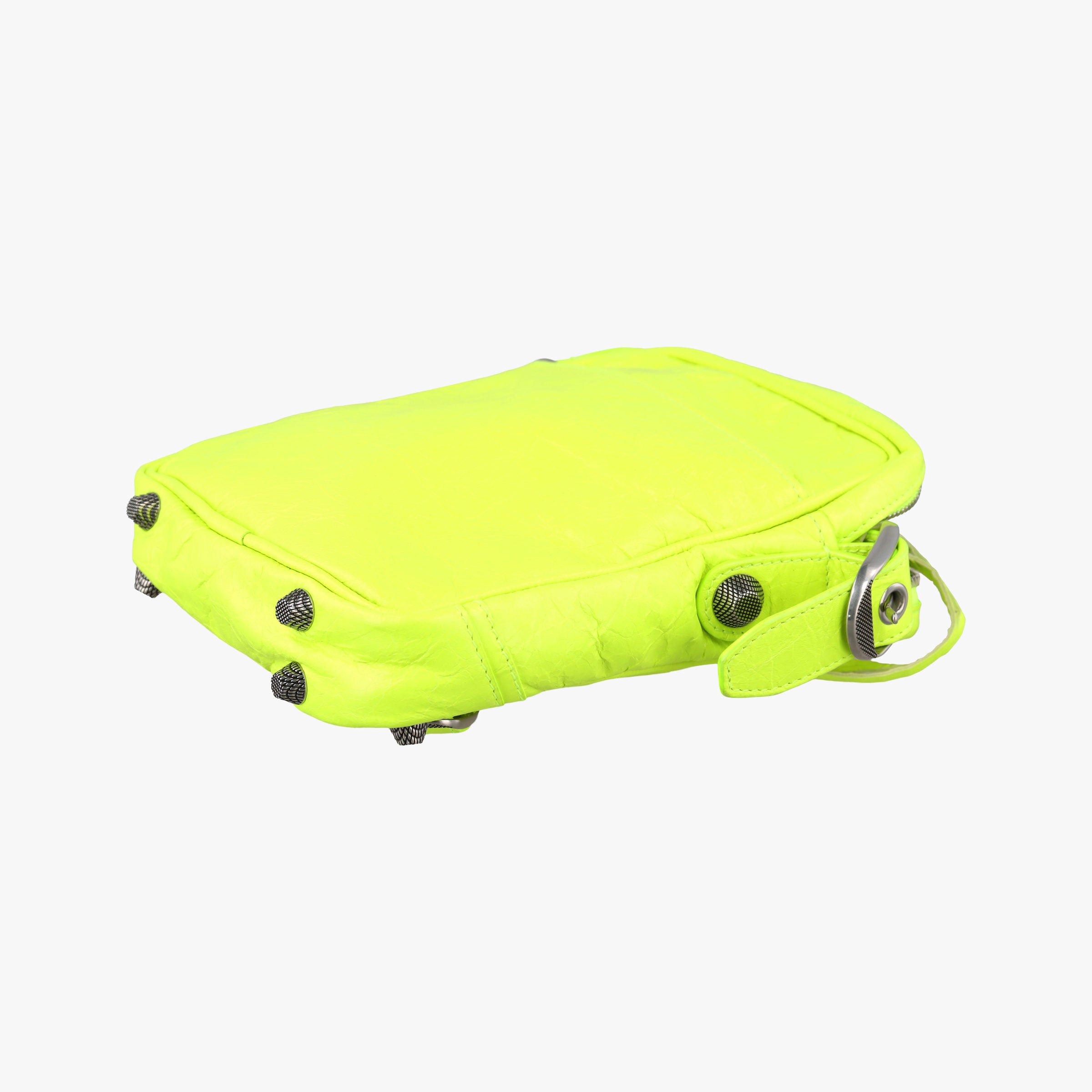 Pre-owned Balenciaga Le Cagole Neon Yellow lambskin  shoulderbag | stylenewstar