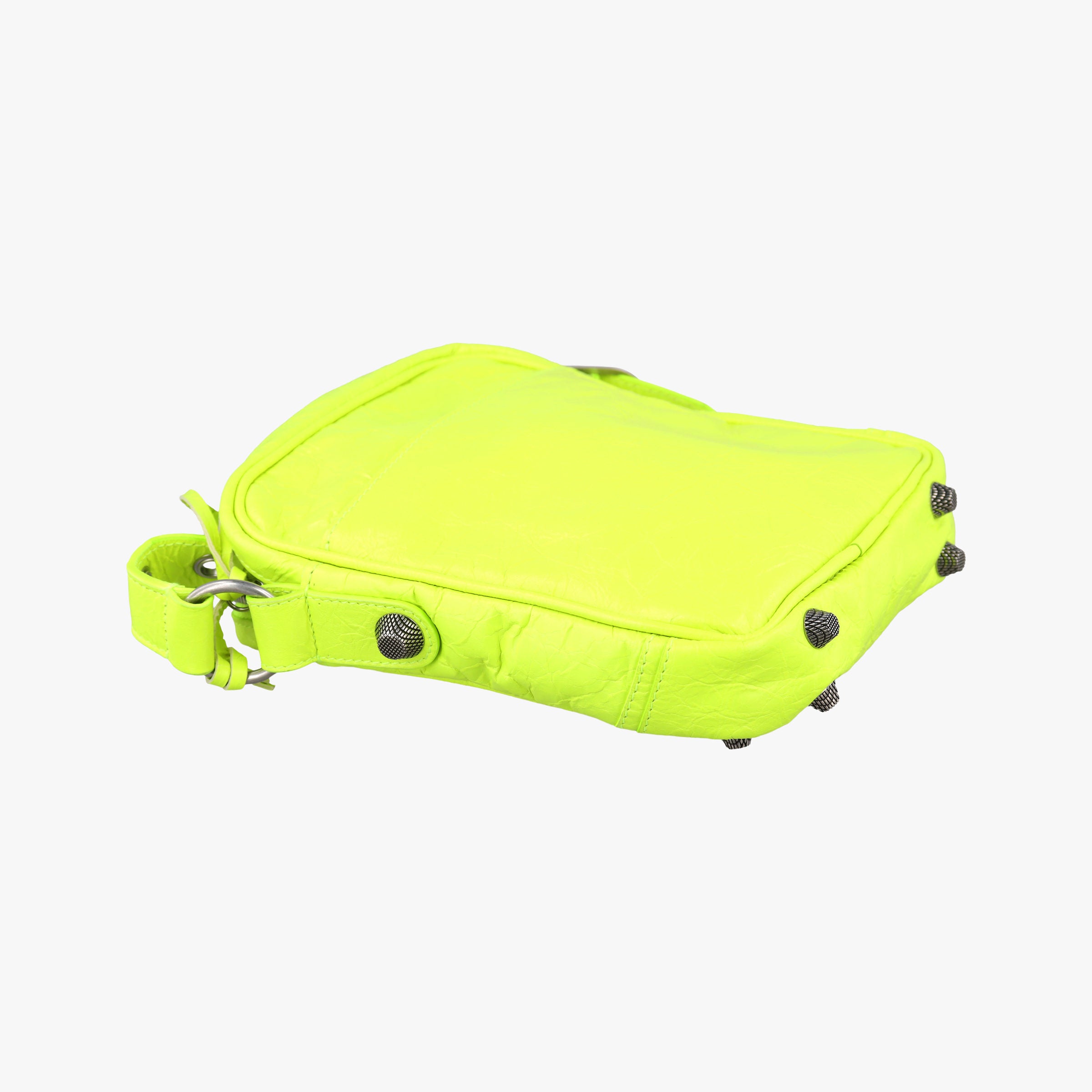 Pre-owned Balenciaga Le Cagole Neon Yellow lambskin  shoulderbag | stylenewstar