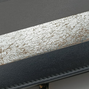 Pre-owned Ferragamo Vara Stripe Black× Gold×Silver Leather  shoulderbag | stylenewstar