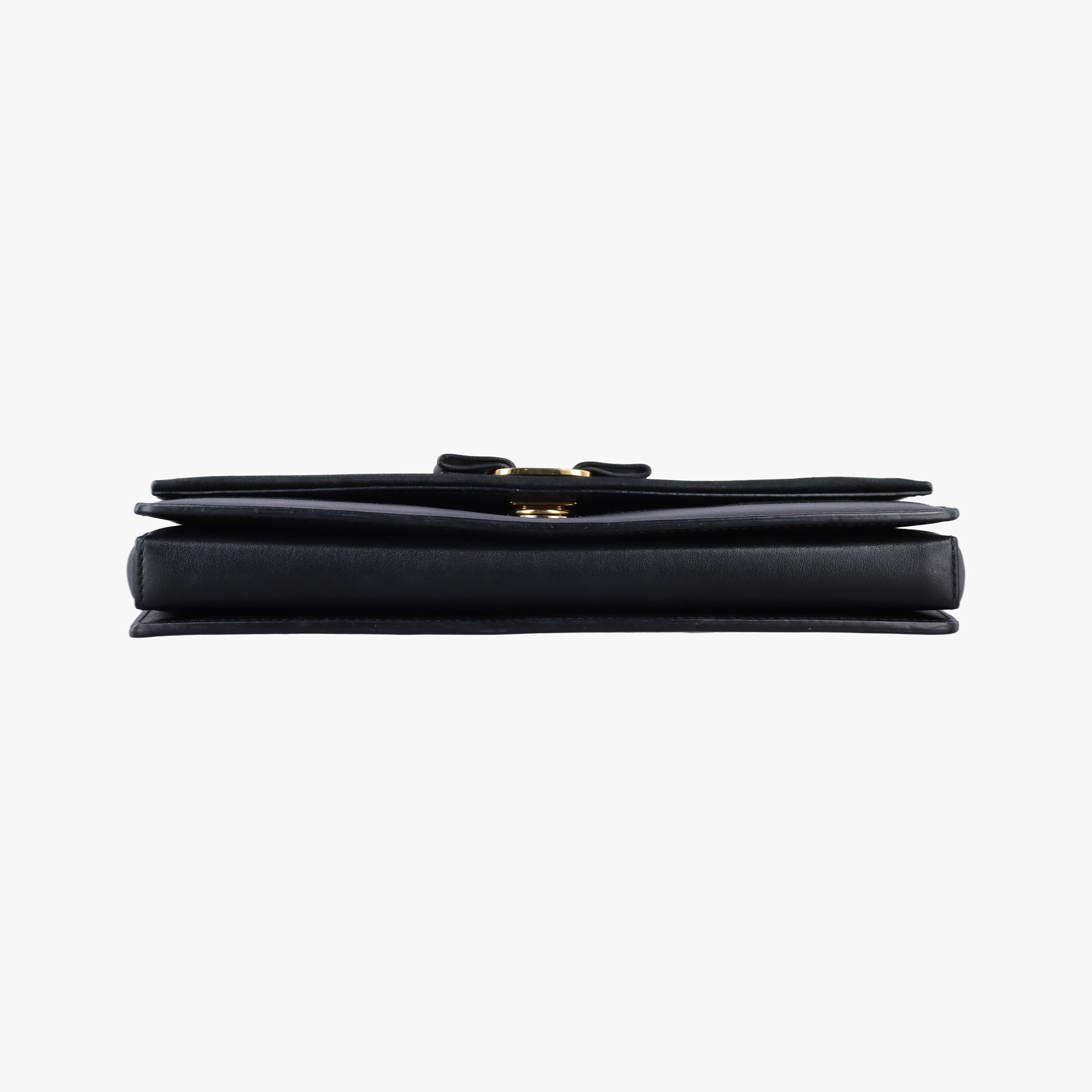 Pre-owned Ferragamo Vara Stripe Black× Gold×Silver Leather  shoulderbag | stylenewstar