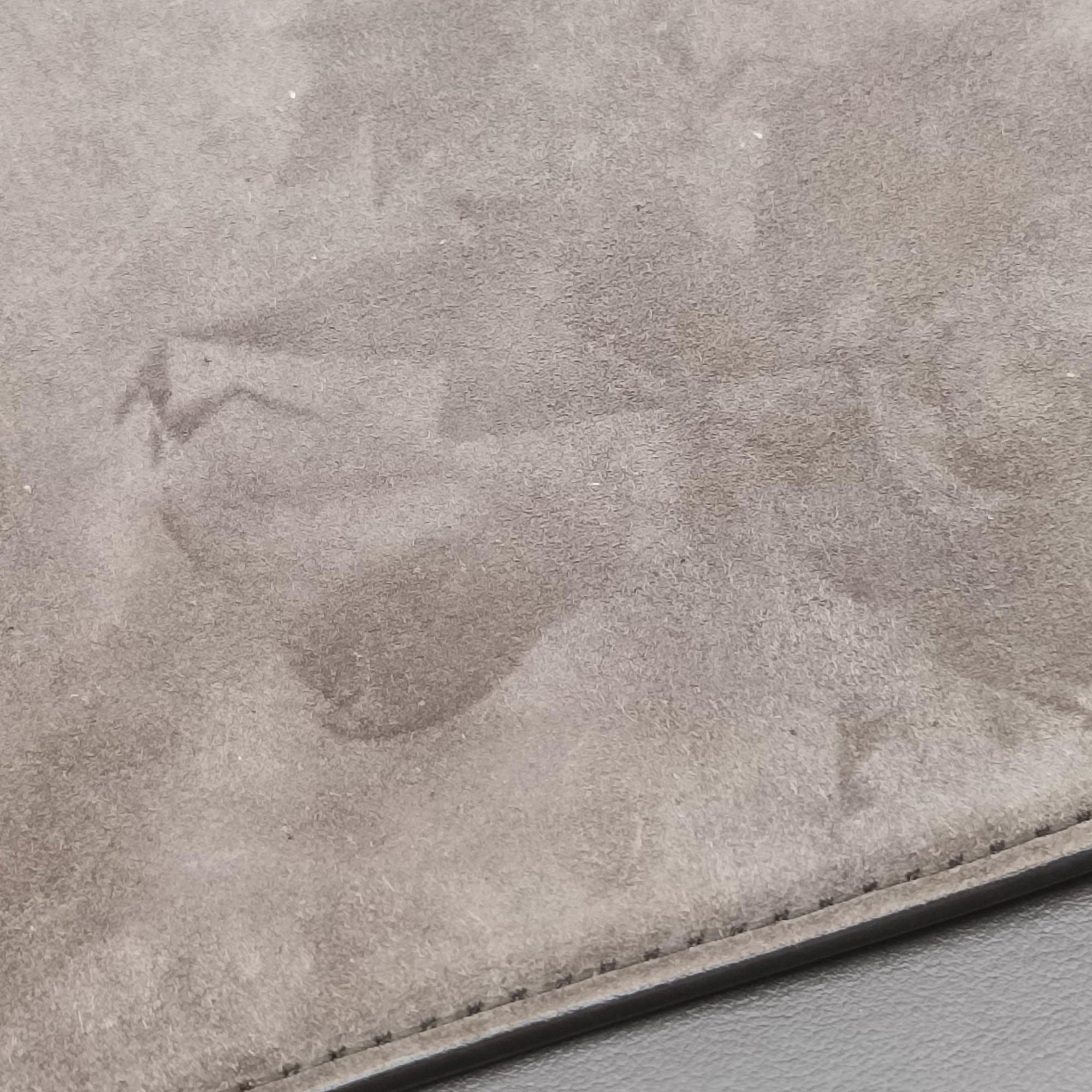 Secondhand Ferragamo Margot Grey×Taupe Mixed Suede × leather  shoulderbag | stylenewstar