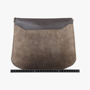 Secondhand Ferragamo Margot Grey×Taupe Mixed Suede × leather  shoulderbag | stylenewstar