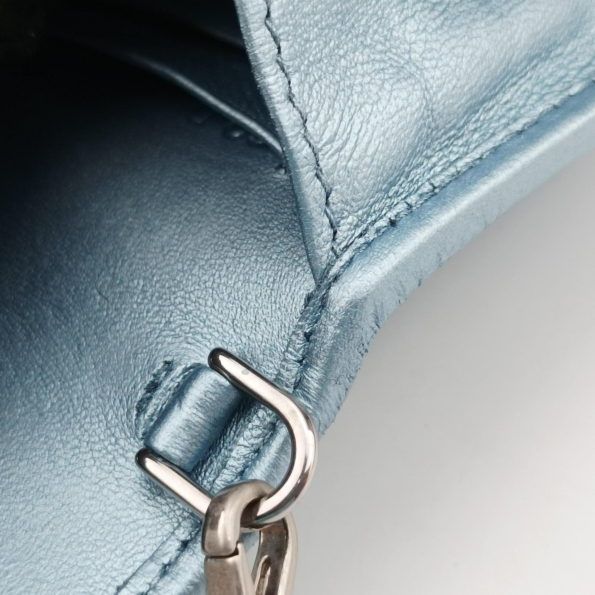 Pre-owned Prada Diagramme Blue Leather  shoulderbag | stylenewstar