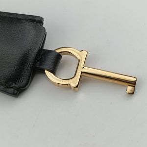 Pre-owned Ferragamo Gancini Juliet Black leather  handbag | stylenewstar