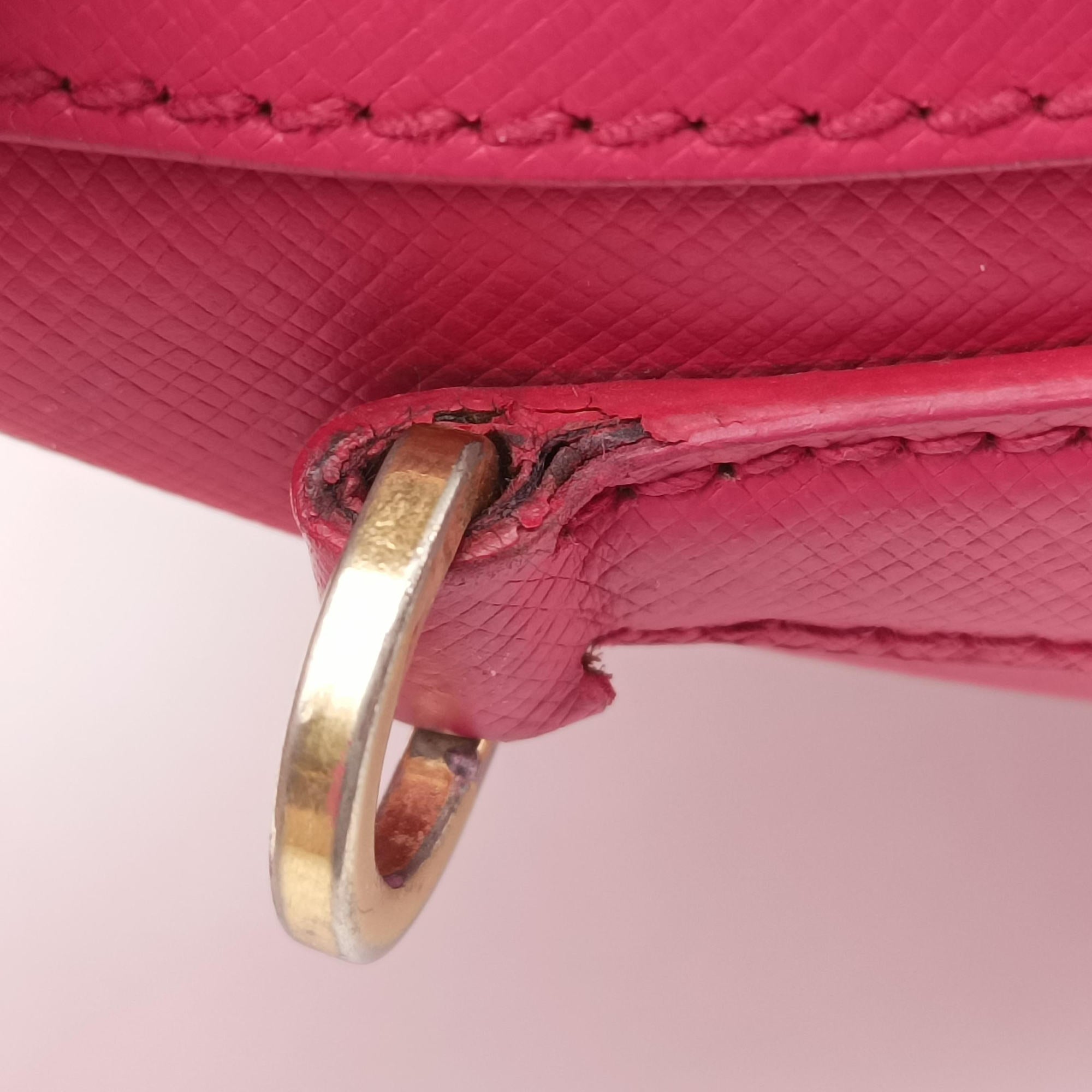 Pre-owned Prada Boston Pink SAFFIANO Leather BN1874 handbag | stylenewstar