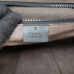 Pre-owned Gucci GG Plus GG Supreme Beige×black PVC coated canvas×Leather 406367 shoulderbag | stylenewstar