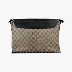 Pre-owned Gucci GG Plus GG Supreme Beige×black PVC coated canvas×Leather 406367 shoulderbag | stylenewstar