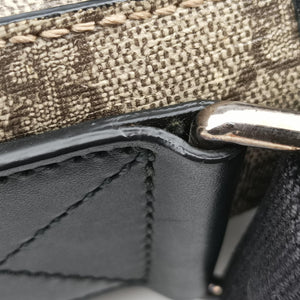 Pre-owned Gucci GG Plus GG Supreme Beige×black PVC coated canvas×Leather 406367 shoulderbag | stylenewstar