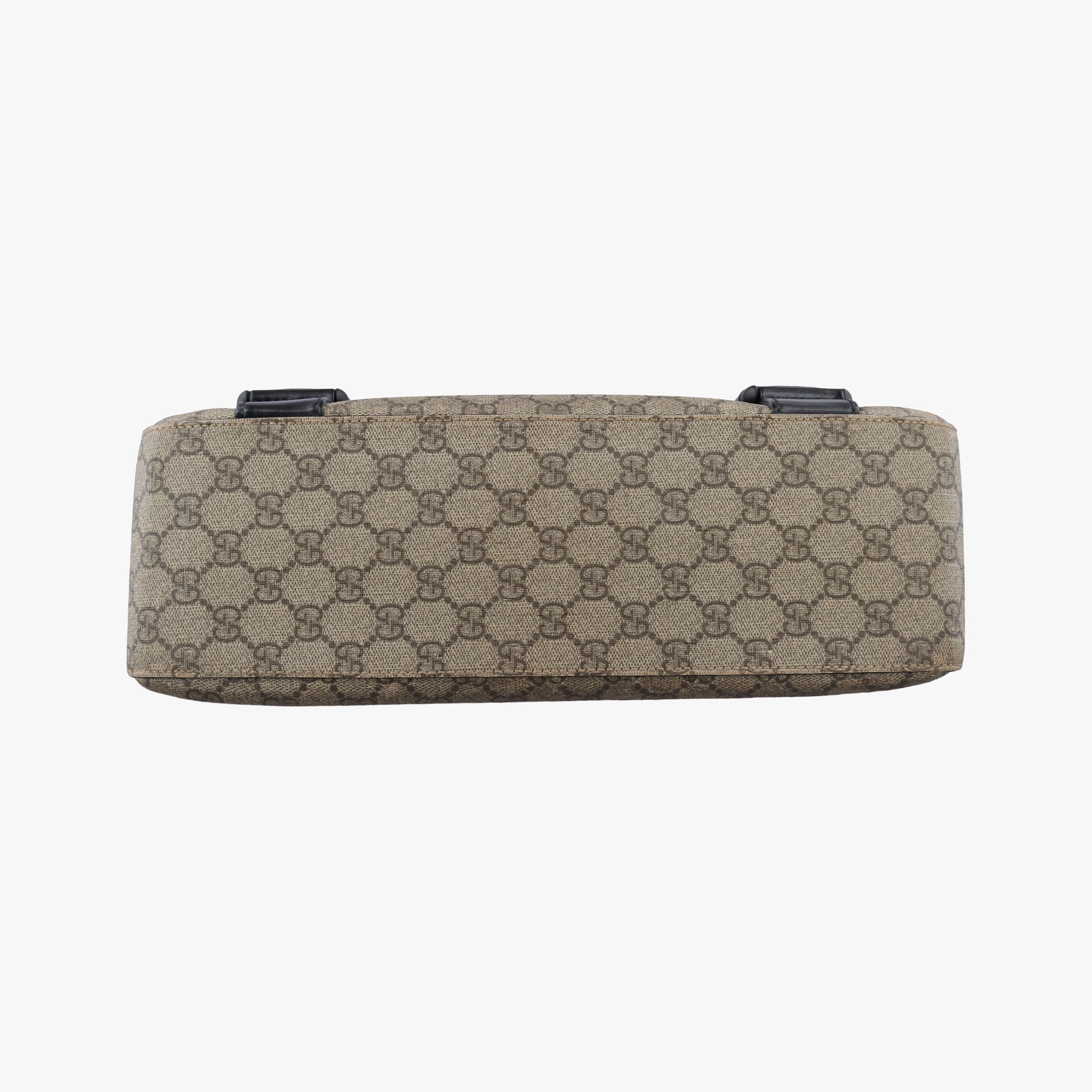 Pre-owned Gucci GG Plus GG Supreme Beige×black PVC coated canvas×Leather 406367 shoulderbag | stylenewstar