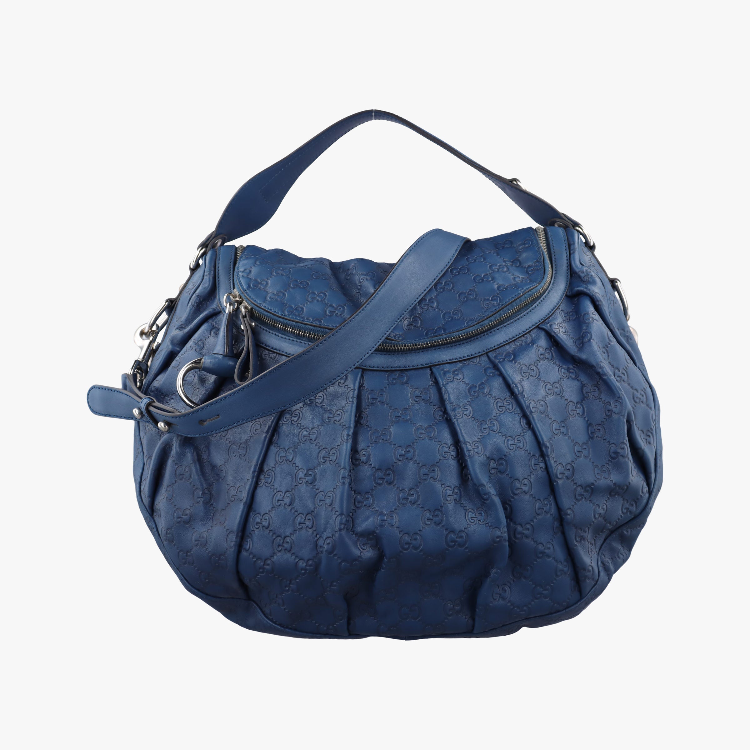 Pre-owned Gucci Icon Bit Blue Leather 228584 shoulderbag | stylenewstar