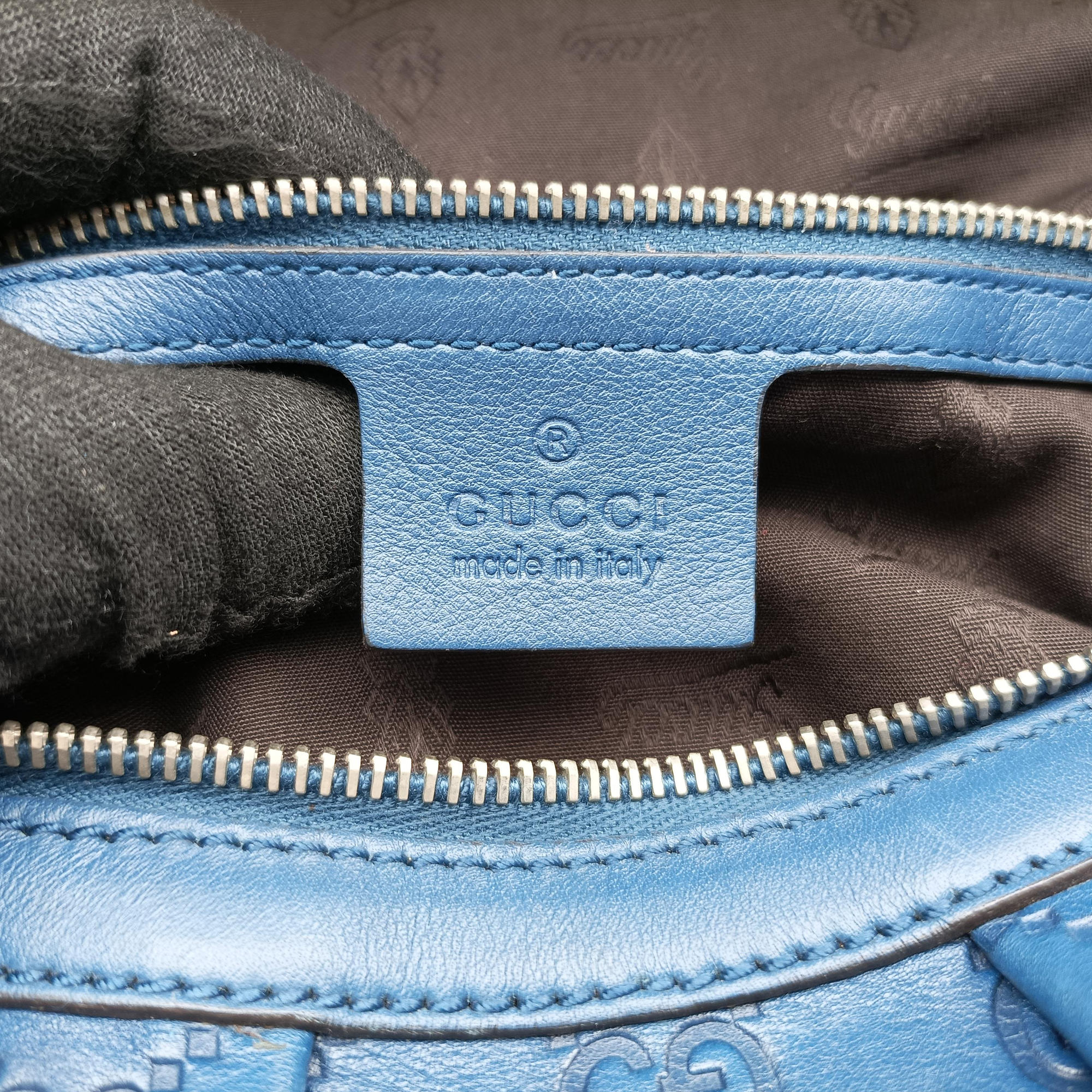 Pre-owned Gucci Icon Bit Blue Leather 228584 shoulderbag | stylenewstar