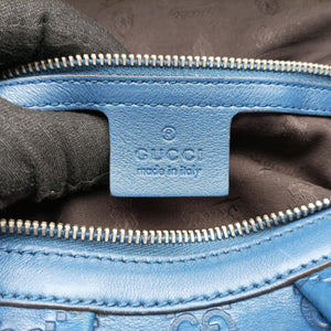 Pre-owned Gucci Icon Bit Blue Leather 228584 shoulderbag | stylenewstar