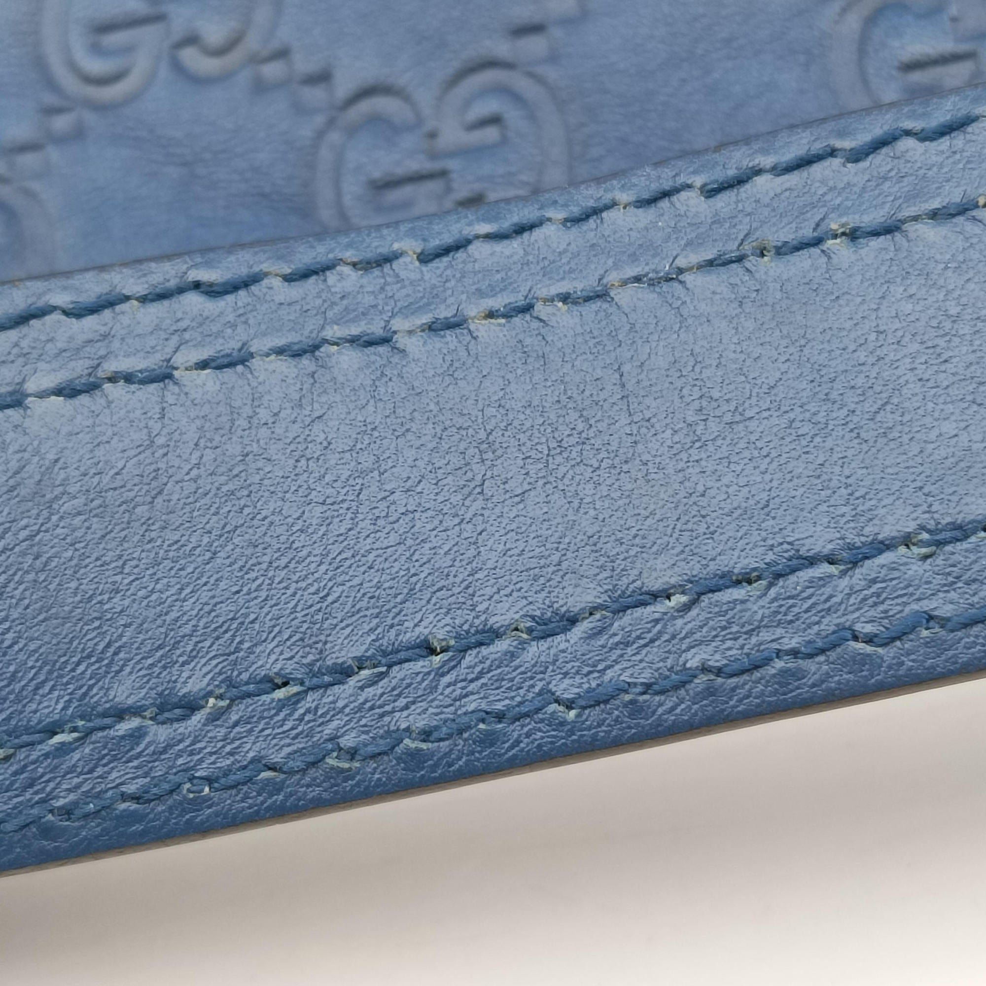 Pre-owned Gucci Icon Bit Blue Leather 228584 shoulderbag | stylenewstar