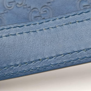 Pre-owned Gucci Icon Bit Blue Leather 228584 shoulderbag | stylenewstar