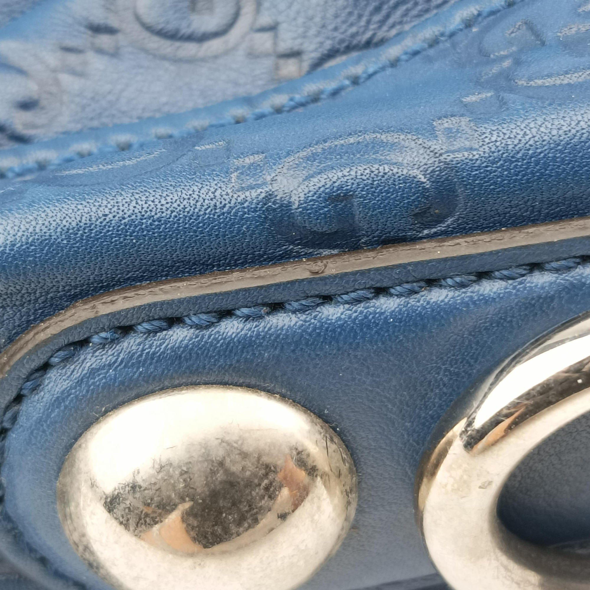 Pre-owned Gucci Icon Bit Blue Leather 228584 shoulderbag | stylenewstar