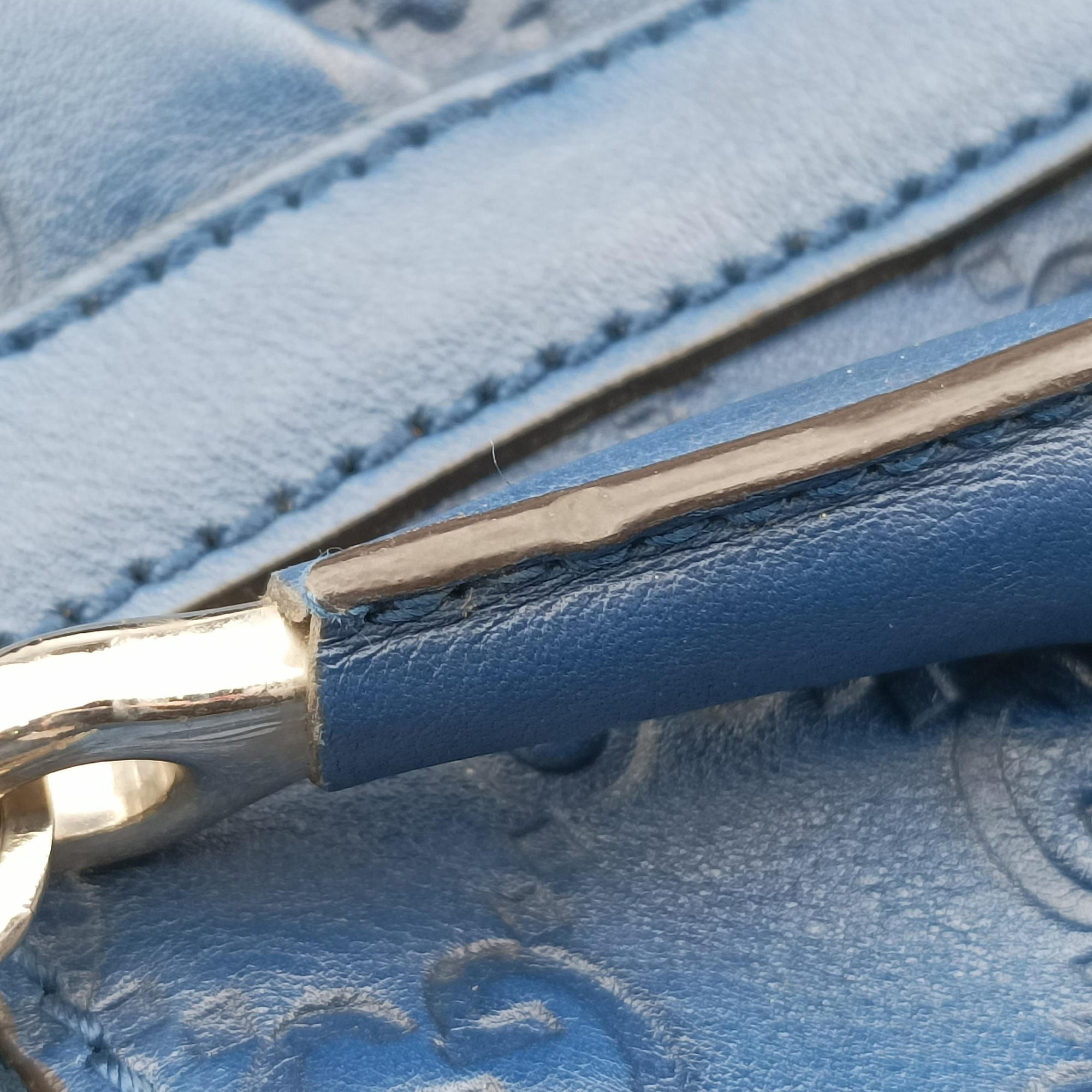 Pre-owned Gucci Icon Bit Blue Leather 228584 shoulderbag | stylenewstar
