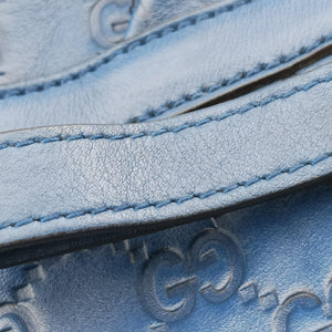 Pre-owned Gucci Icon Bit Blue Leather 228584 shoulderbag | stylenewstar