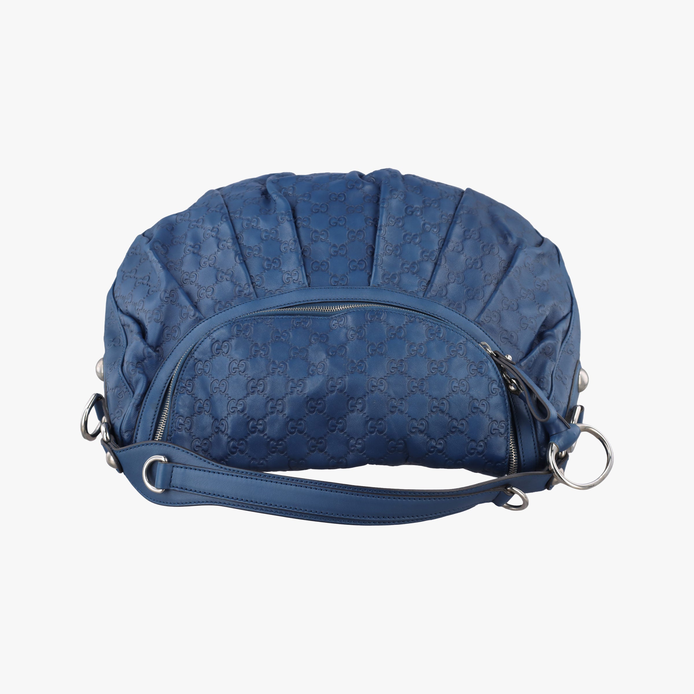 Pre-owned Gucci Icon Bit Blue Leather 228584 shoulderbag | stylenewstar