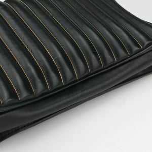 Pre-owned Ferragamo Vara Logo Ribbon Stripe Black Leather  shoulderbag | stylenewstar