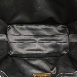 Pre-owned Ferragamo Vara Logo Ribbon Stripe Black Leather  shoulderbag | stylenewstar