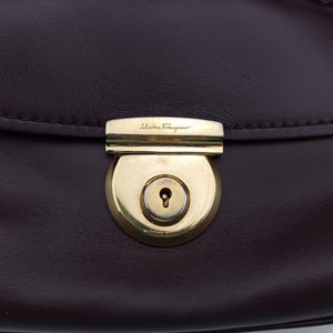 Vintage Ferragamo fiamma Burgundy Leather  handbag | stylenewstar