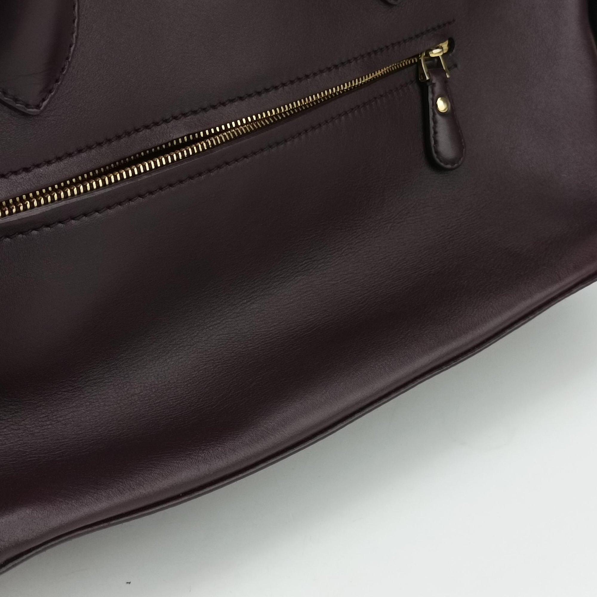 Vintage Ferragamo fiamma Burgundy Leather  handbag | stylenewstar