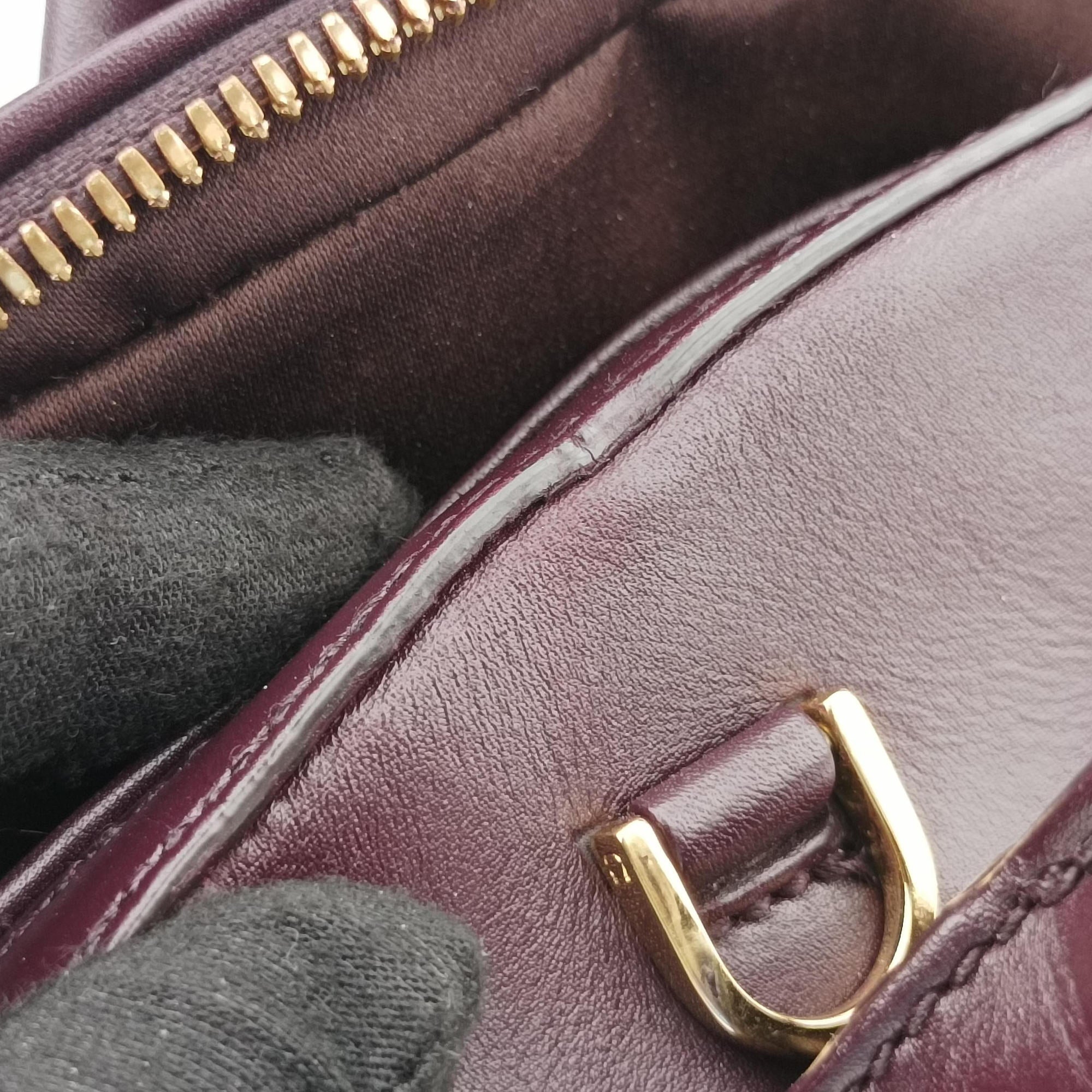 Vintage Ferragamo fiamma Burgundy Leather  handbag | stylenewstar