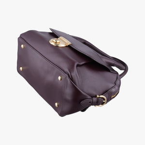 Vintage Ferragamo fiamma Burgundy Leather  handbag | stylenewstar