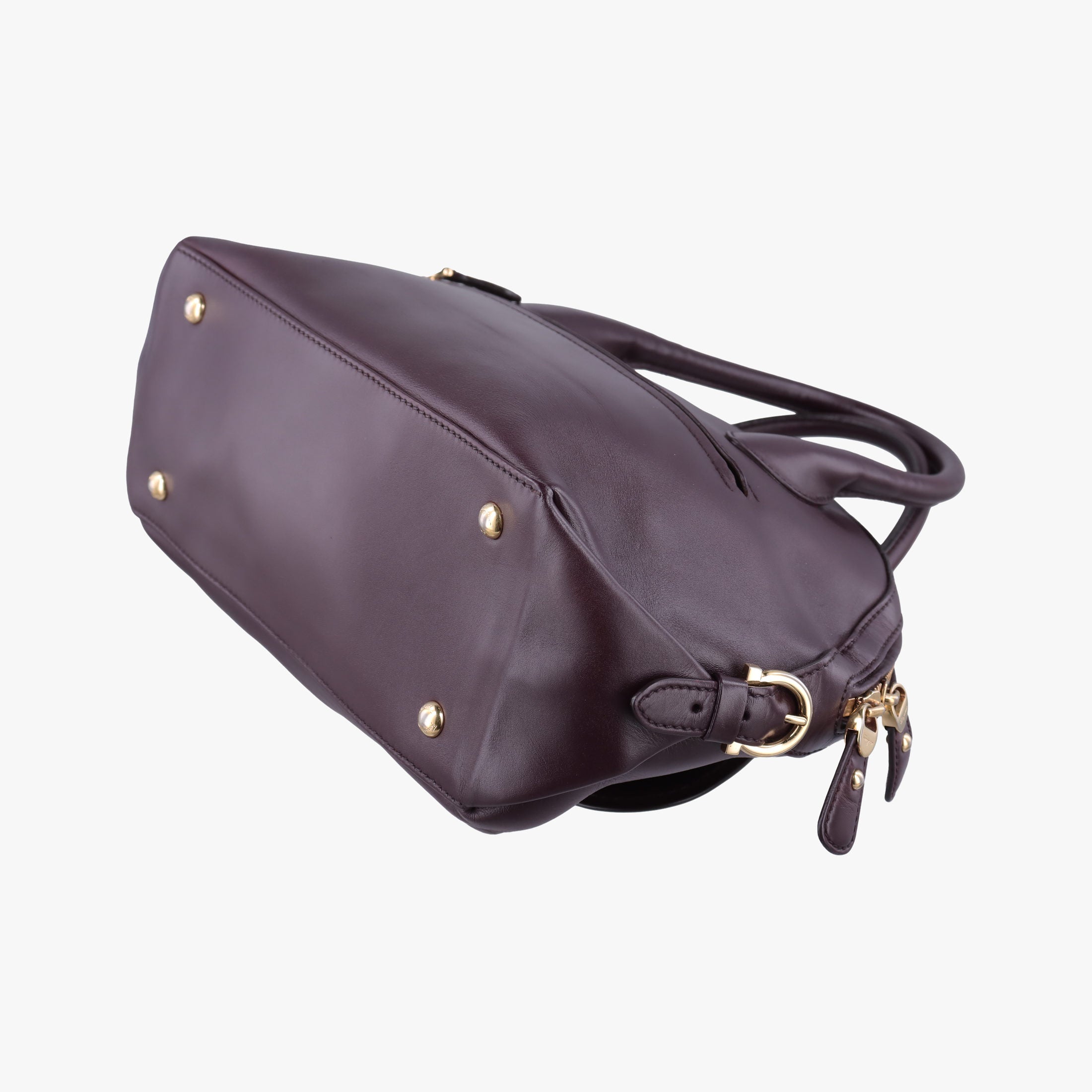 Vintage Ferragamo fiamma Burgundy Leather  handbag | stylenewstar