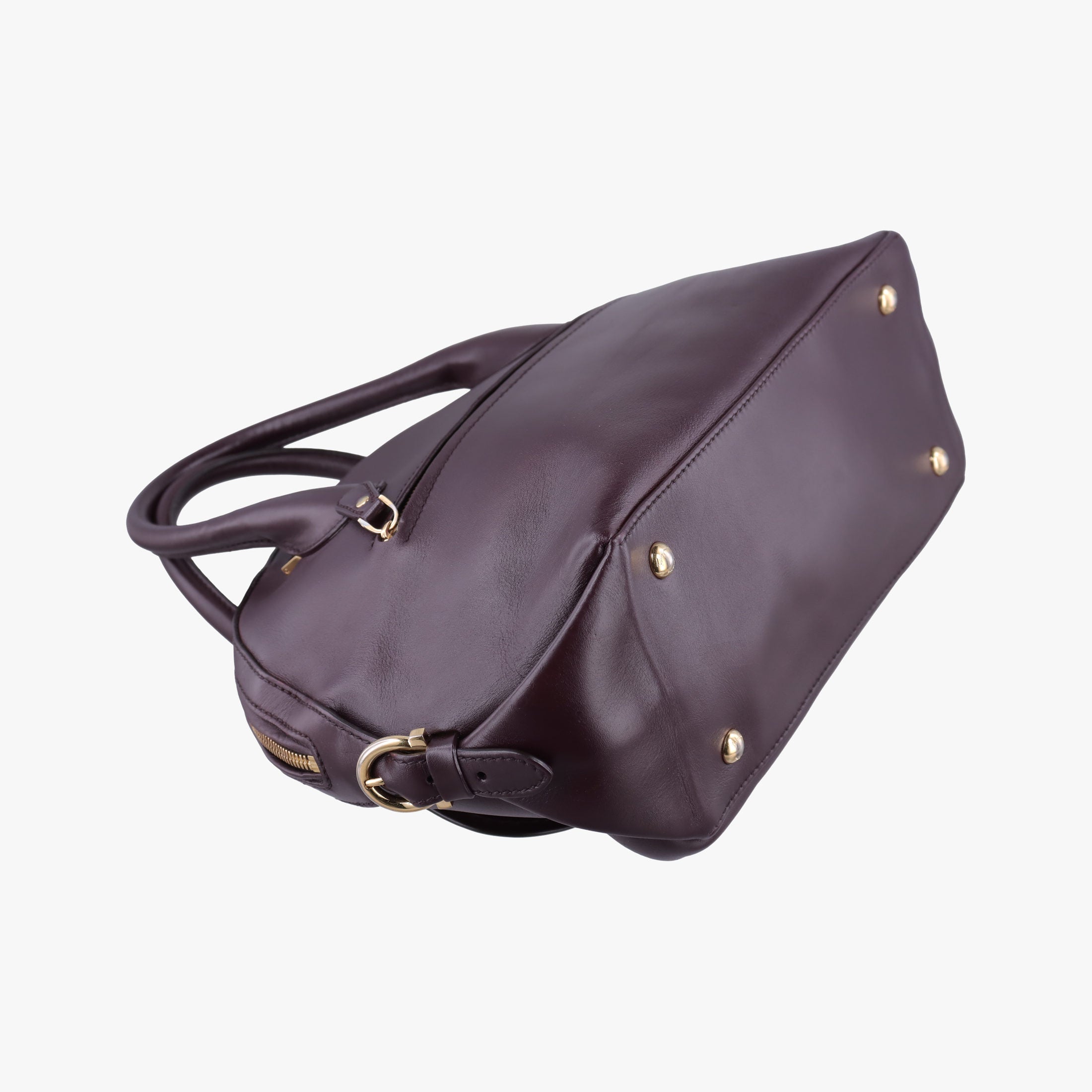 Vintage Ferragamo fiamma Burgundy Leather  handbag | stylenewstar