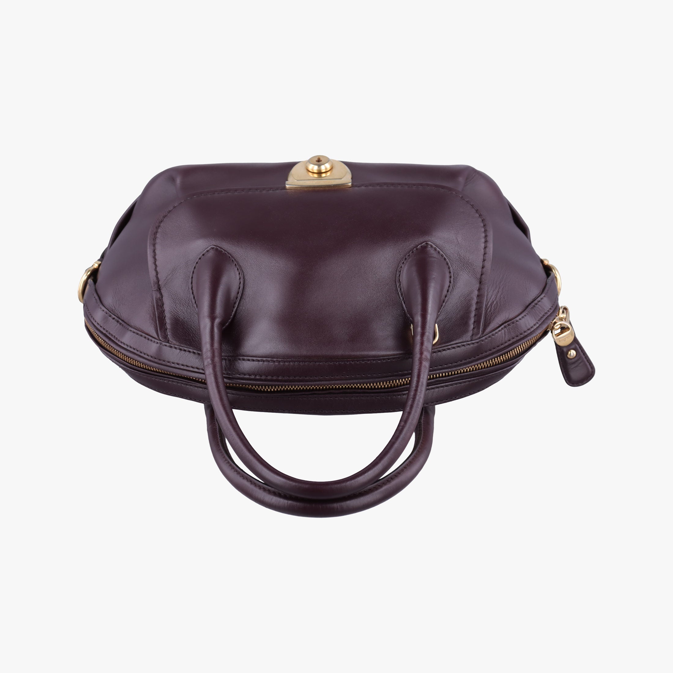Vintage Ferragamo fiamma Burgundy Leather  handbag | stylenewstar