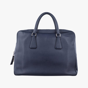 Secondhand Prada business bag briefcase Navy SAFFIANO Leather 2VE363 handbag | stylenewstar