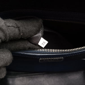Secondhand Prada business bag briefcase Navy SAFFIANO Leather 2VE363 handbag | stylenewstar